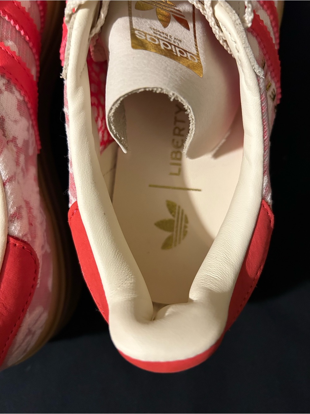 Adidas Gazelle Liberty London Better Scarlet Gum Shoes - Picture 5 of 10
